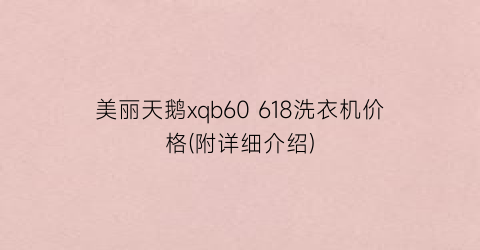 美丽天鹅xqb60 618洗衣机价格(附详细介绍)